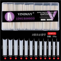 Гелевые типсы Vinimay  LONG BAMBOO молочные 504 шт 2000000053066