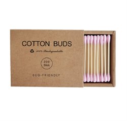 Ватные палочки розовые, 200шт/уп  Eco Friendly 2000000043029