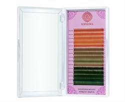 Цветные ресницы Enigma микс 0,10/D/8-12 mm "Deep forest" (15 линий) 4630073756434