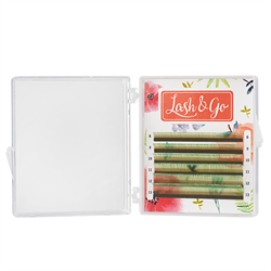 Цветные ресницы Lash&Go микс 0,10/D/8-13 mm "Светло-зеленый" (6 линий) 4630073752306