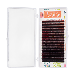 Омбре ресницы Lash&Go микс 0,07/C/7-14 mm "Красный" (16 линий) 4630073757929