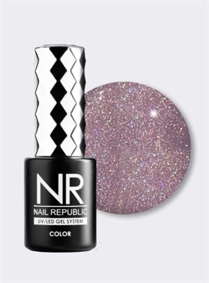 Nail Republic-416 Rose garden гель-лак, Мерцающий розовый 10 мл 1119814