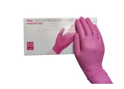 Перчатки Нитровинил Wally Plastic XS, розовые 50 пар 2062180153738