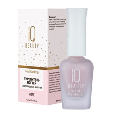 IQ BEAUTY Средство для ногтей/ Укрепитель с коллоидным золотом Gold Hardener/ для ослабленных и ломких ногтей/ Nude, 12.5 мл 4610210591791
