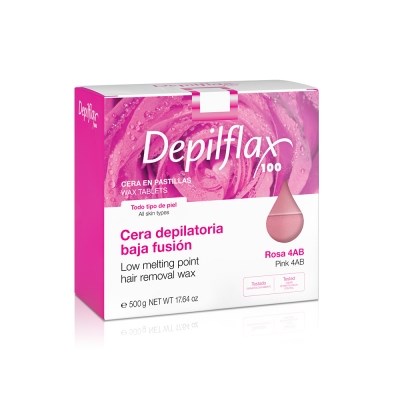 Depilflax Воск Горячий пленочный 4AB, в брикетах, Розовый 500 гр 8421421901400