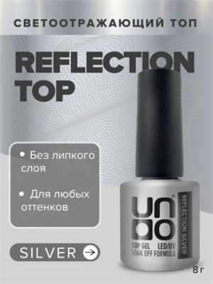 UNO, Верхнее покрытие для гель-лака Reflection Top Без липкого слоя, 8мл 4660199150922
