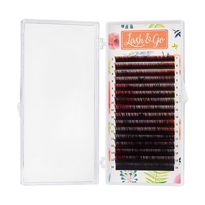 Омбре ресницы Lash&Go микс 0,07/C/7-14 mm "Красный" (16 линий) 4630073757929