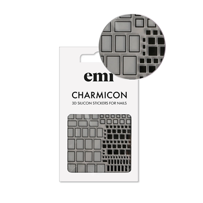 E.Mi Charmicon 3D Silicone Stickers №160 Квадраты черные 2011000023546