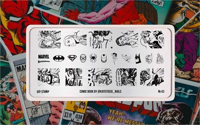 Пластина для стемпинга Go! Stamp 43 Comic Book by @katefosse_nails 2546131600910