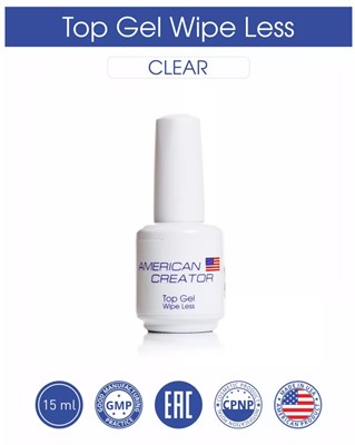 American Creator Топ для ногтей Top gel Wipe Less 15мл 102121200045