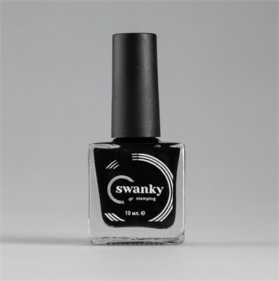 Swanky Stamping Лак для дизайна ногтей S001 черный 10мл 7693733356242