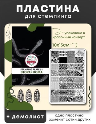 Пластина для стемпинга Малина 51 "Вторая кожа" 2000000095110