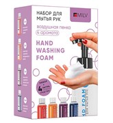 Набор: Пенка для мытья рук, концентрат на 4 литра (4 аромата), дозатор. 4640426216409