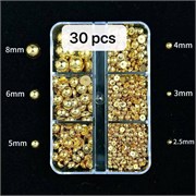 Набор клепок для дизайна микс размеров золотые 2000000061689