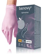 Перчатки нитриловые Benovy S розовый 50 пар 4630300502162