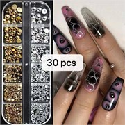 Набор клепок для дизайна микс размеров золото / серебро 2000000061696