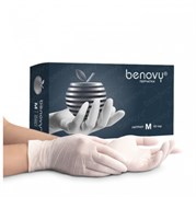 Перчатки нитриловые Benovy M белые 50 пар 4650266787106