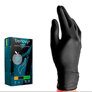 Перчатки нитриловые Benovy M черные 50 пар 4650266785973