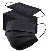 Маска медицинская трехслойная черная 50 шт 2001511765011