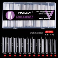 Гелевые типсы Vinimay LONG BAMBOO прозрачные 504 шт 2000000053059