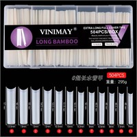 Гелевые типсы Vinimay  LONG BAMBOO молочные 504 шт 2000000053066
