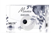 Маска SAF&amp;TY Premium 3-х слойная, мелтблаун, черная, 50 шт. в коробке 4650266789759