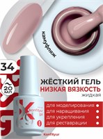 Жёсткий гель в бутылке Konfityur №34 НИЗКАЯ ВЯЗКОСТЬ - Розовый камуфляж (плотный) (20 мл) 2000000056203