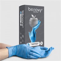 Перчатки нитриловые Benovy S голубые 100 пар 4650266786024