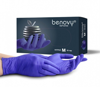 Перчатки нитриловые Benovy S сиренево-голубые 50 пар 4630300507389