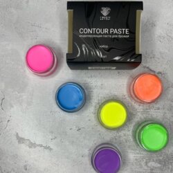 Набор CONTOUR PASTE моделирующая паста для бровей цветная, 6 шт