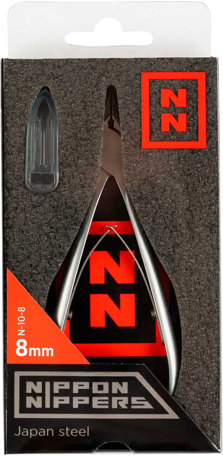 NN_N-10-8 Nippon Nippers. Кусачки для кутикулы. Лезвие 8 мм. Двойная пружина.