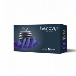 Перчатки нитриловые Benovy M сиренево-голубые 50 пар
