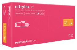 Перчатки нитриловые Nitrylex PF (цвет розовый), размер XS