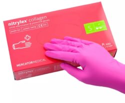 Перчатки нитриловые  Nitrylex PF (цвет розовый), размер S