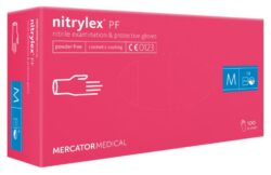 Перчатки нитриловые Nitrylex PF (цвет розовый), размер M