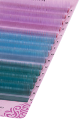 Цветные ресницы Enigma микс 0,10/D/8-12 mm «Pastel blues» (15 линий)
