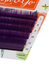 Цветные ресницы Lash&Go микс 0,10/C/7-12 mm «Фиолетовый» (6 линий)