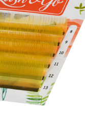 Цветные ресницы Lash&Go микс 0,10/D/8-13 mm «Желтый» (6 линий)