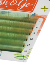 Цветные ресницы Lash&Go микс 0,10/D/8-13 mm «Светло-зеленый» (6 линий)