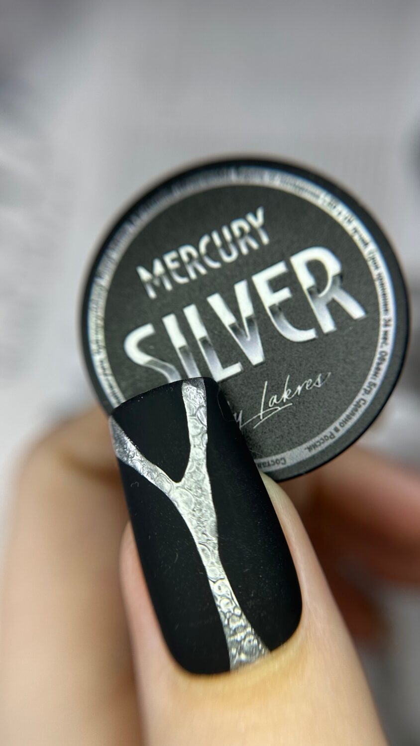 Гель-краска Lakres Mercury Silver 5 мл (жидкий металл)