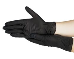 Перчатки медицинские смотровые нитриловые Ecolat (черный), S, 50 пар