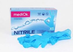 Перчатки нитриловые голубые MediOK XS, 50 пар