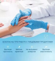 Перчатки нитриловые голубые MediOK S, 50 пар