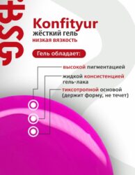 Жёсткий гель в бутылке Konfityur №80 НИЗКАЯ ВЯЗКОСТЬ — Клубничный йогурт (20 мл)