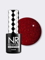 Nail Republic-432 Perfect red гель-лак, Мерцающий алый рубин 10 мл