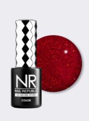 Nail Republic-433 Perfect red гель-лак, Мерцающий рождественский 10 мл