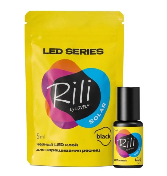 Клей черный для LED наращивания Rili Solar Black, 5 мл