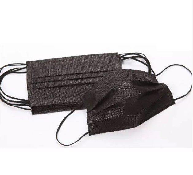 Маска медицинская трехслойная черная 100 шт