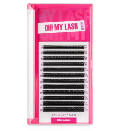 Ресницы черные OH! MY LASH в пучках YY-U — 12 линий — MIX (D 0.07 8-15мм)