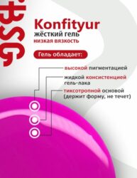 Жёсткий гель в бутылке Konfityur №37 НИЗКАЯ ВЯЗКОСТЬ — Пудрово-розовый (плотный) (20 мл)